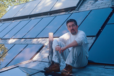 Mike Tidwell and his wife, Catherine, installed much of the PV system themselves.